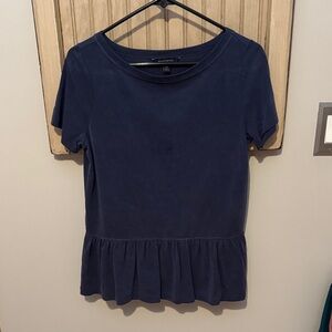 Banana Republic Navy Short Sleeve Peplum Top
